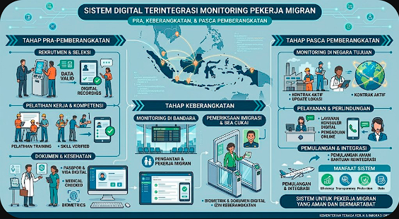 Sistem Digital Terintegrasi Monitoring Pekerja Migran dari Pra hingga Pasca Pemberangkatan