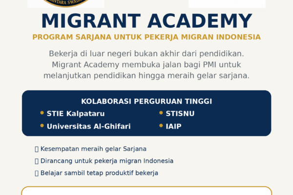 Bekerja di Luar Negeri, Kuliah Tetap Jalan: Migrant Academy Hadir untuk Membangun Masa Depan Pekerja Migran Indonesia